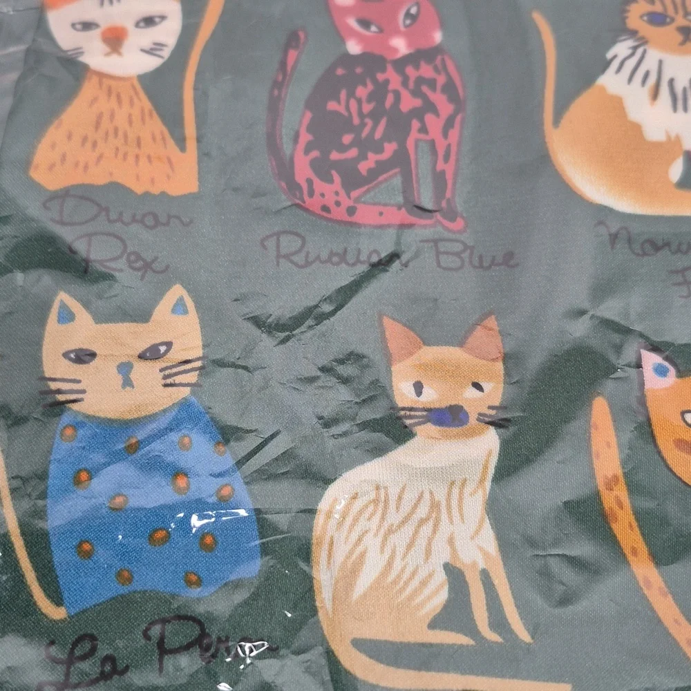 Cat Colorful Print Scarf (Green) - Picture 8 of 13